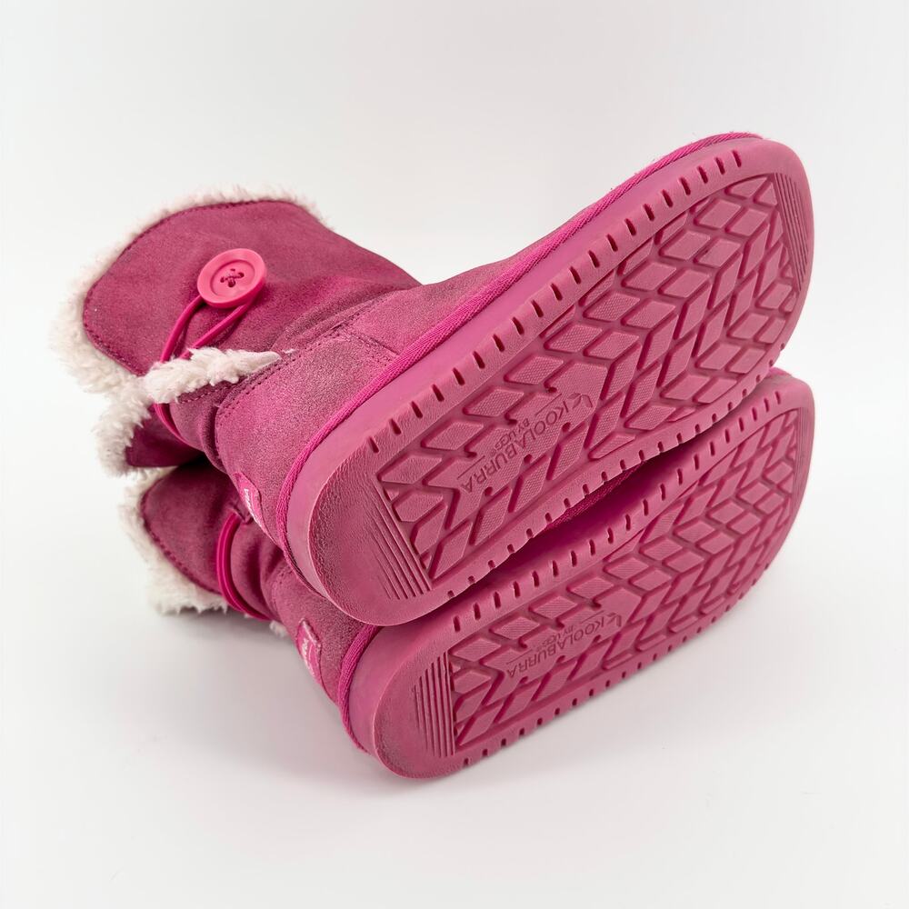 Koolaburra by UGG Girls Pink Button Short Boots Size 1 Faux Fur Lined Winter - Picture 7 of 10